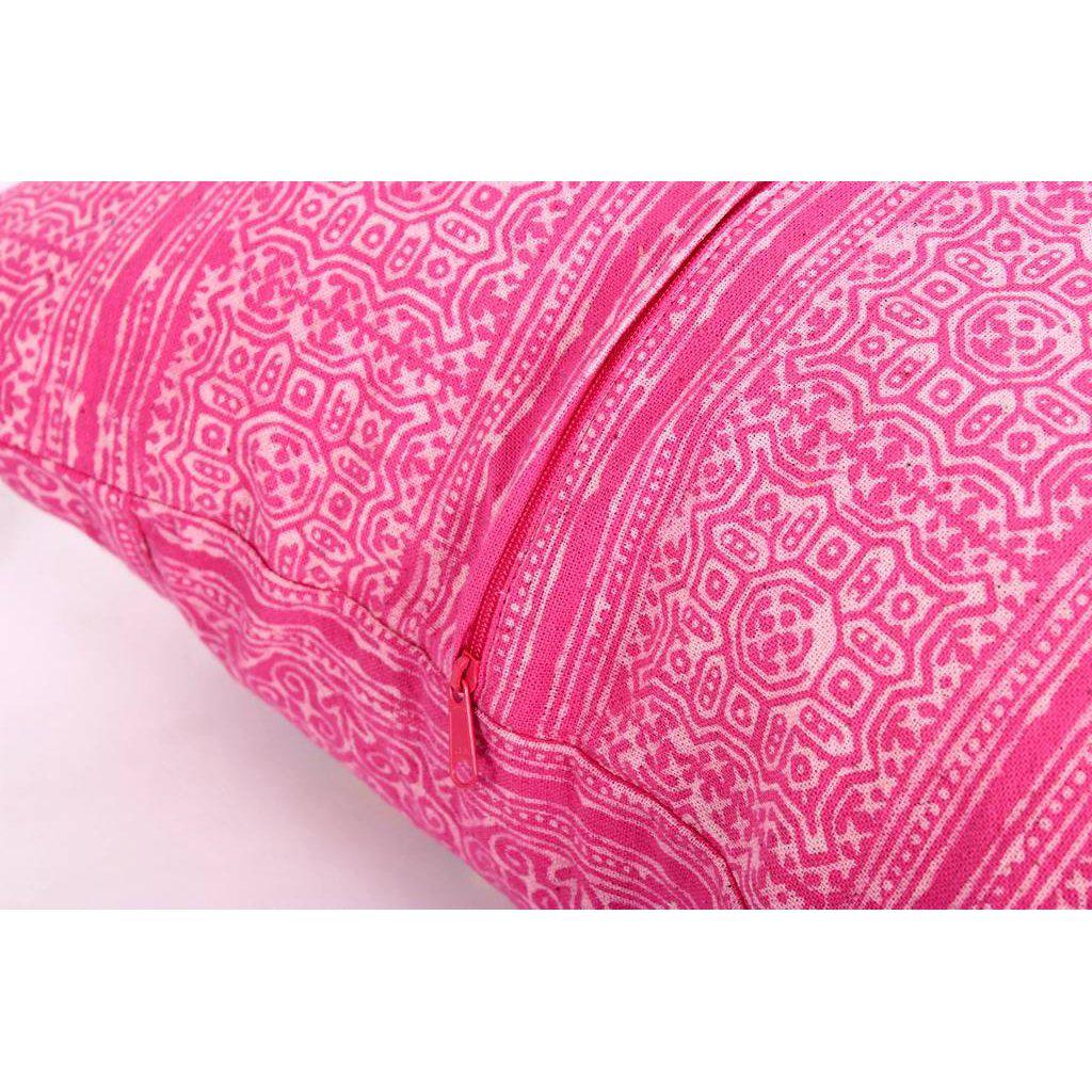 Batik Printed Embroidery Fabric Geometric Cushion - Thailand Decor La Vie Bien Batik Printed Embroidery Fabric Geometric Cushion - Thailand