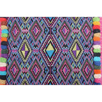 Batik Printed Embroidery Fabric Geometric Cushion - Thailand Decor La Vie Bien Batik Printed Embroidery Fabric Geometric Cushion - Thailand