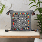 Batik Printed Embroidery Fabric Geometric Cushion - Thailand Decor La Vie Bien Batik Printed Embroidery Fabric Geometric Cushion - Thailand