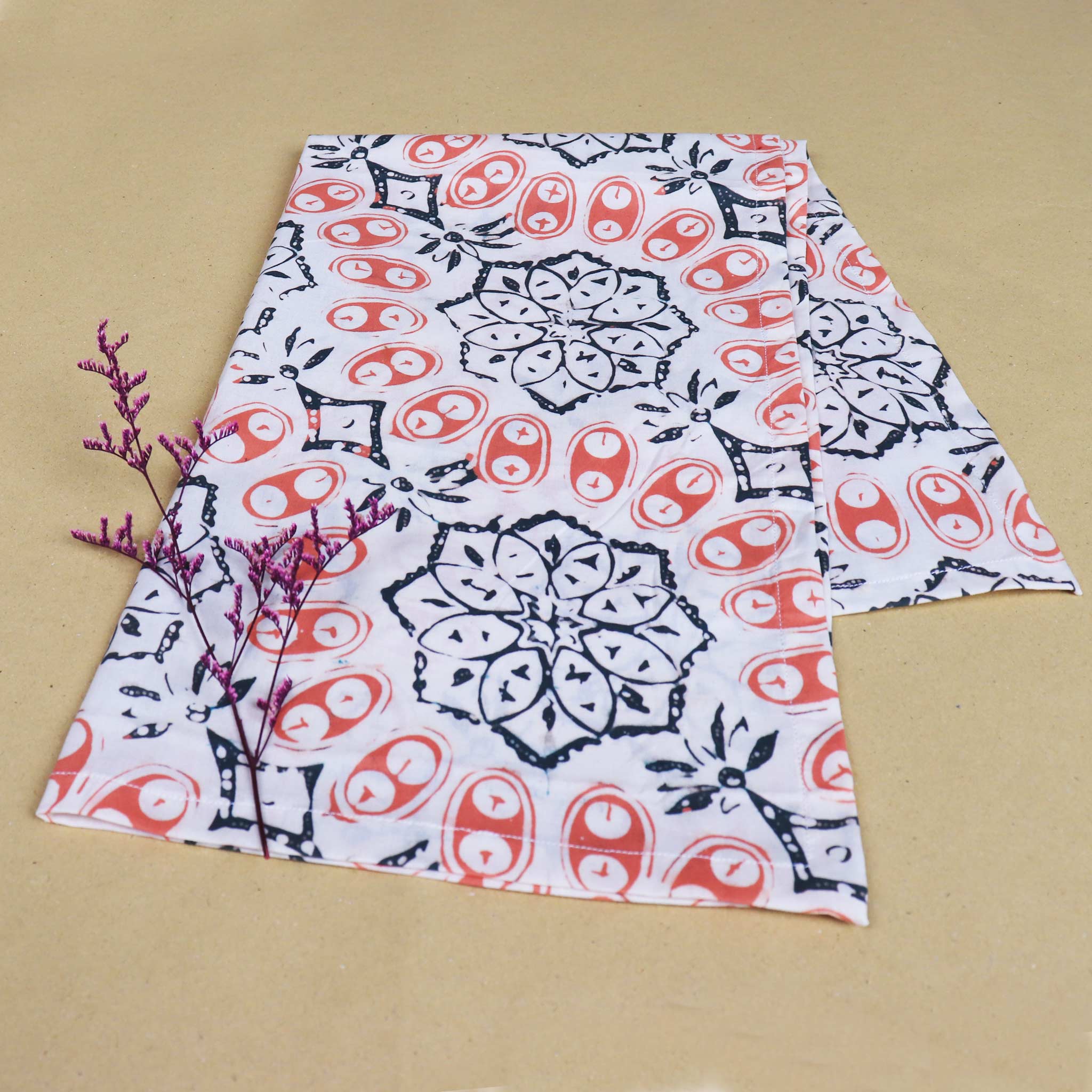 Batik Tea Towel Hand Dyed, Autumn Coral, Hand Dyed, 100% Cotton Towels La Vie Bien Batik Tea Towel Hand Dyed, Autumn Coral, Hand Dyed, 100% Cotton