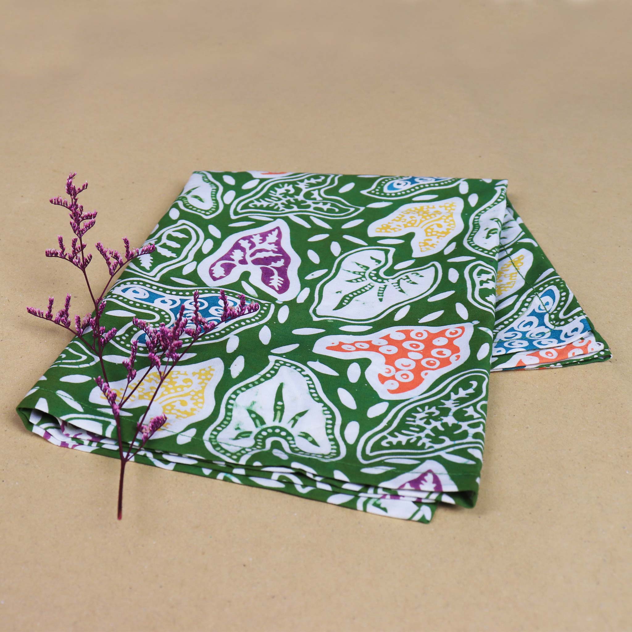 Batik Tea Towel Hand Dyed, Taro Leaf, Hand Dyed, 100% Cotton Towels La Vie Bien Batik Tea Towel Hand Dyed, Taro Leaf, Hand Dyed, 100% Cotton