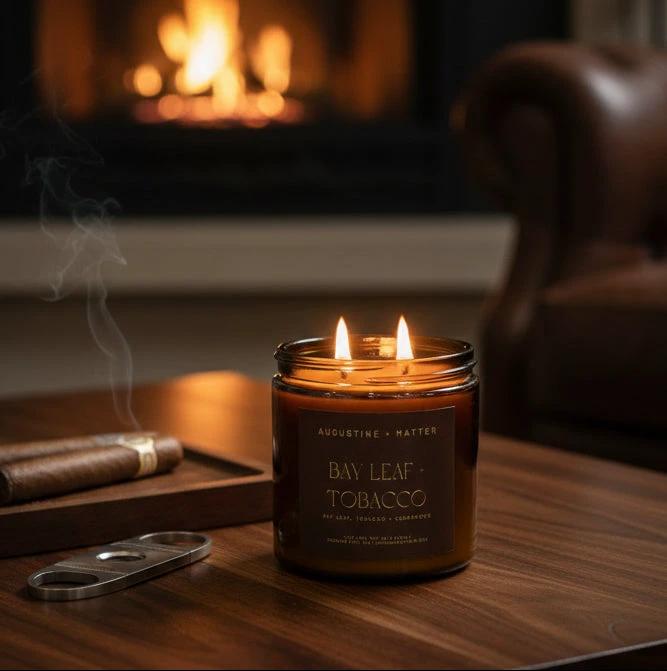 Bay Leaf + Tobacco - 12oz Soy Candle by Augustine + Matter Candle Studio LLC