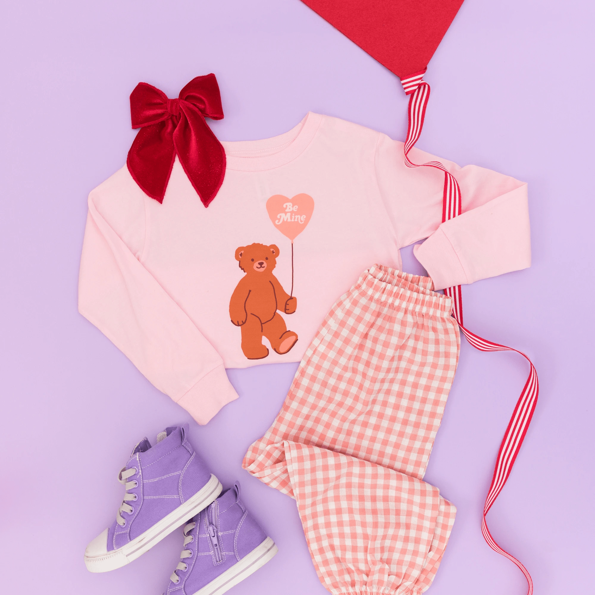 Be Mine Bear toddler or youth tee shirt, Valentine's Day collection by Benny and Ray Apparel