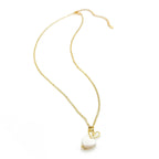 Be Mine mother of pearl and gold heart pendant necklace by Alegria Accessories Inc