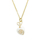 Be Mine mother of pearl and gold heart pendant necklace by Alegria Accessories Inc