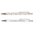 Be Strong And Courageous Pen Set | Set of 2 Giftable Pens in Box | Refillable by The Bullish Store
