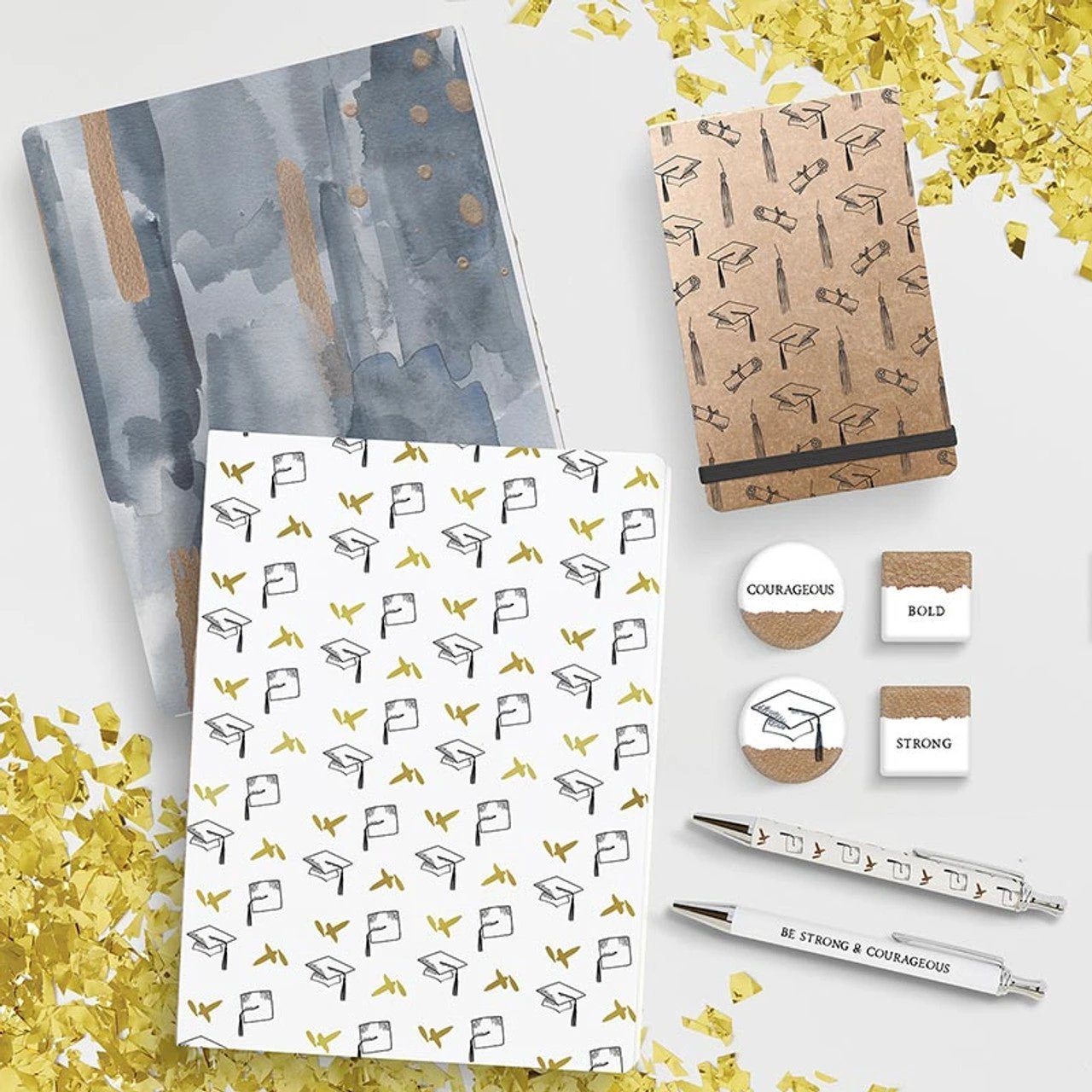 Be Strong And Courageous Pen Set | Set of 2 Giftable Pens in Box | Refillable by The Bullish Store