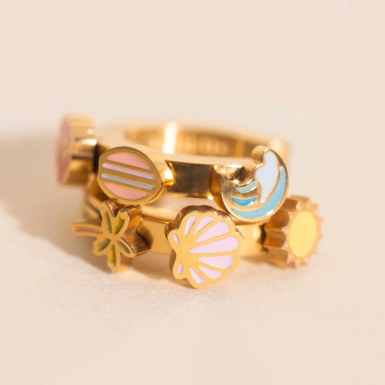 Beach 3D Huggie Hoop Earrings by Oh Clementine