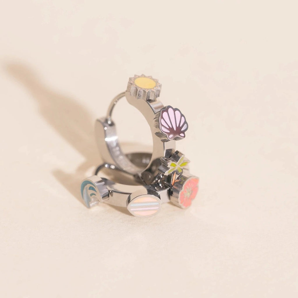 Beach 3D Huggie Hoop Earrings by Oh Clementine