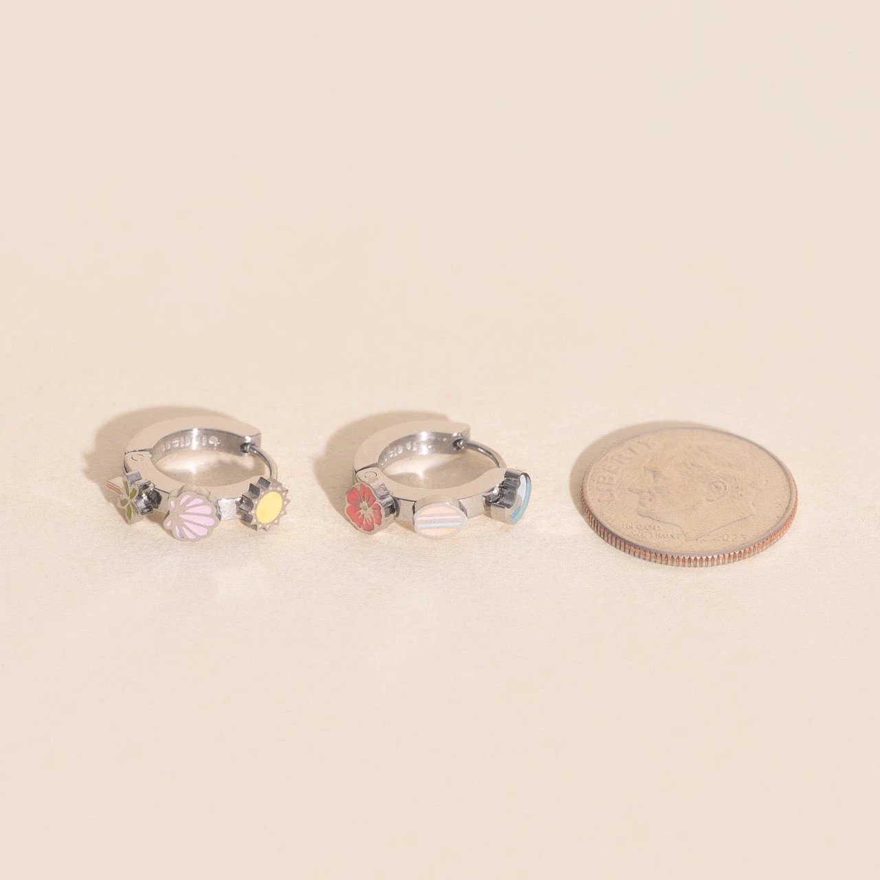 Beach 3D Huggie Hoop Earrings by Oh Clementine