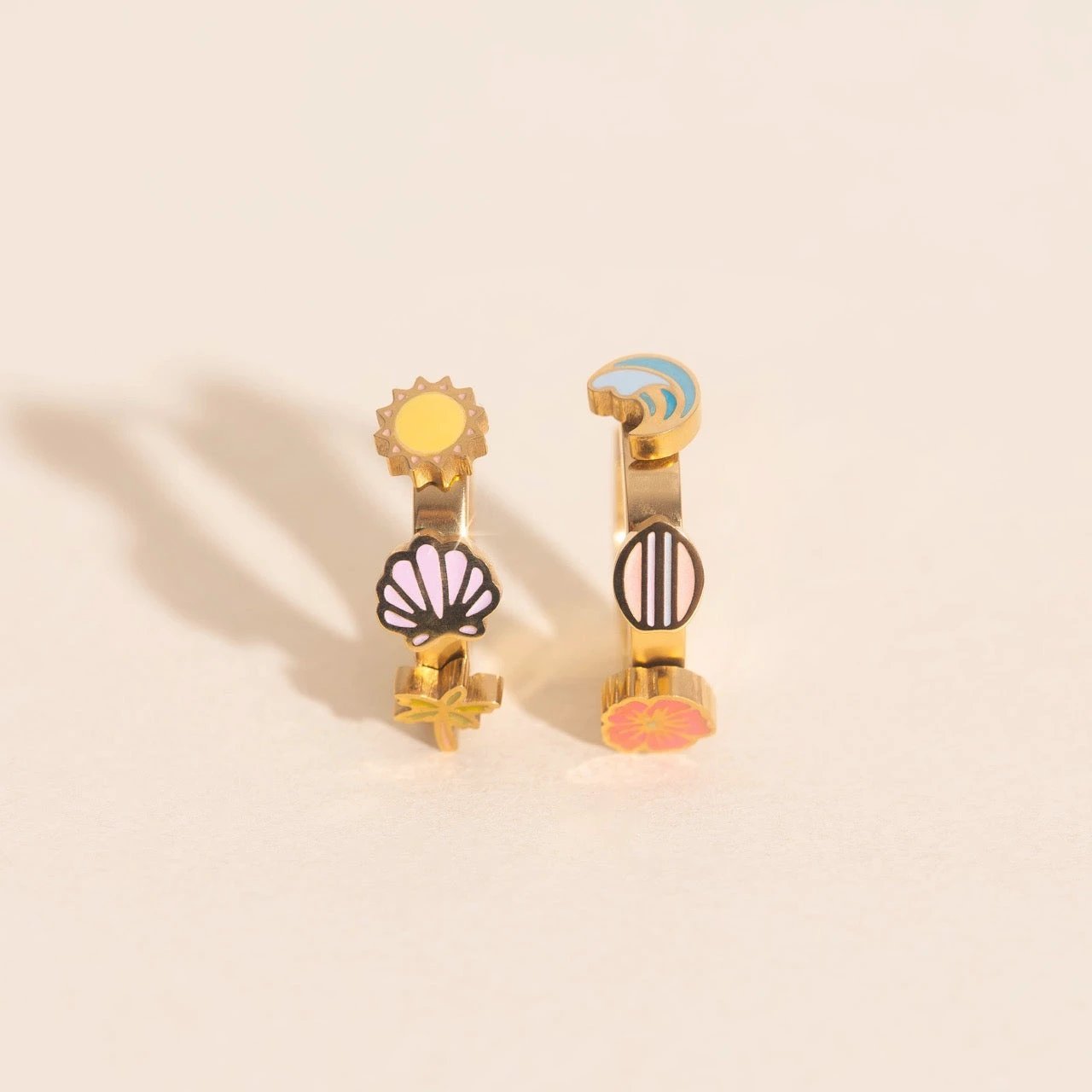Beach 3D Huggie Hoop Earrings by Oh Clementine