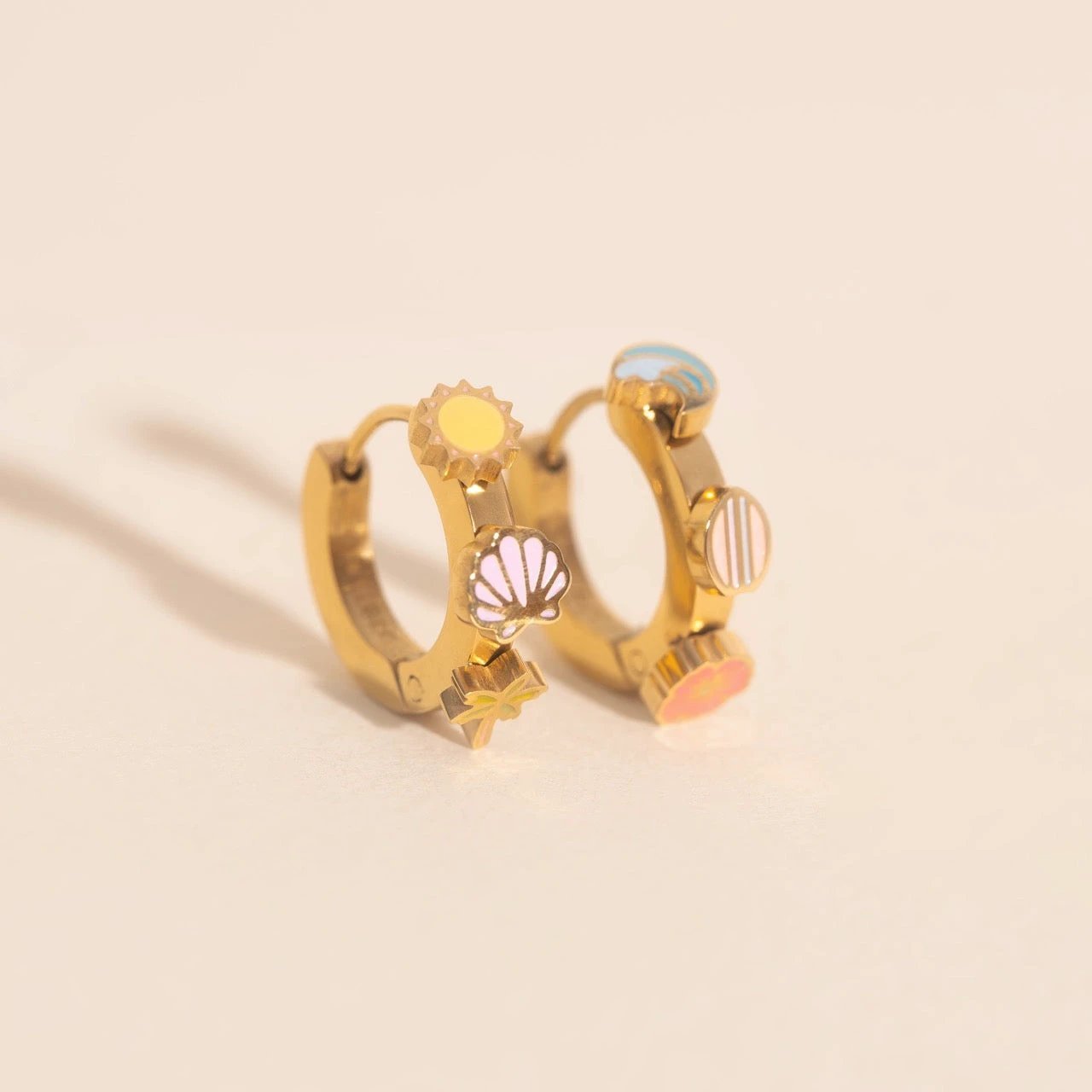 Beach 3D Huggie Hoop Earrings by Oh Clementine