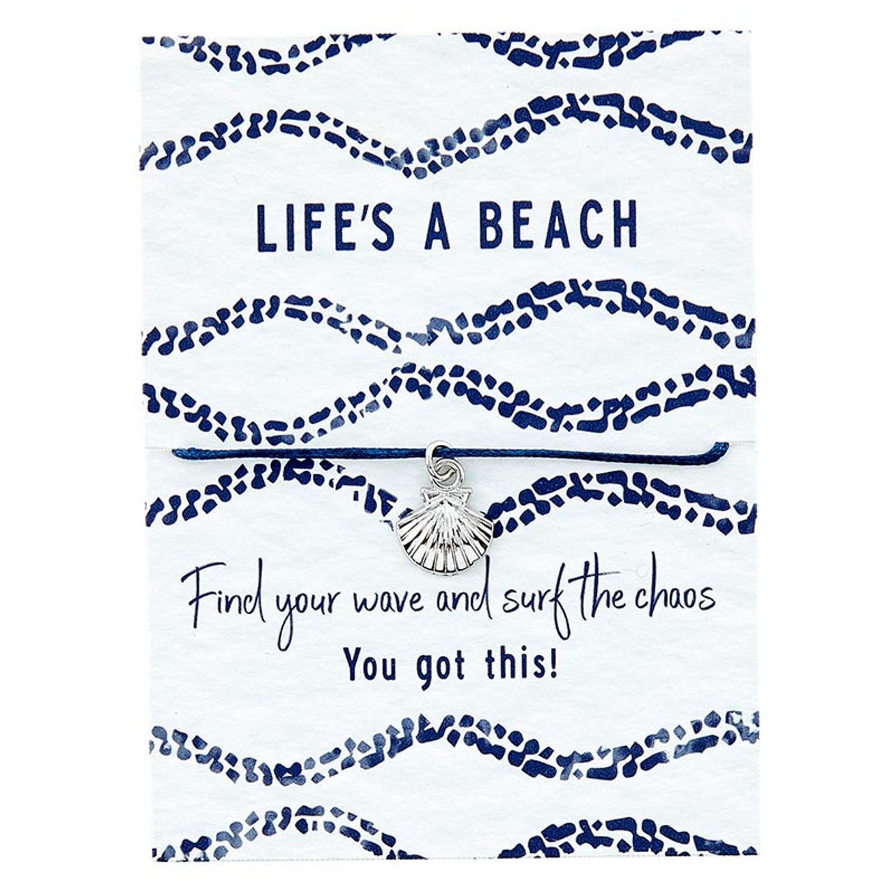 Beach Blue Cord Bracelet | Shell Charm Jewelry Bracelets La Vie Bien Beach Blue Cord Bracelet | Shell Charm Jewelry