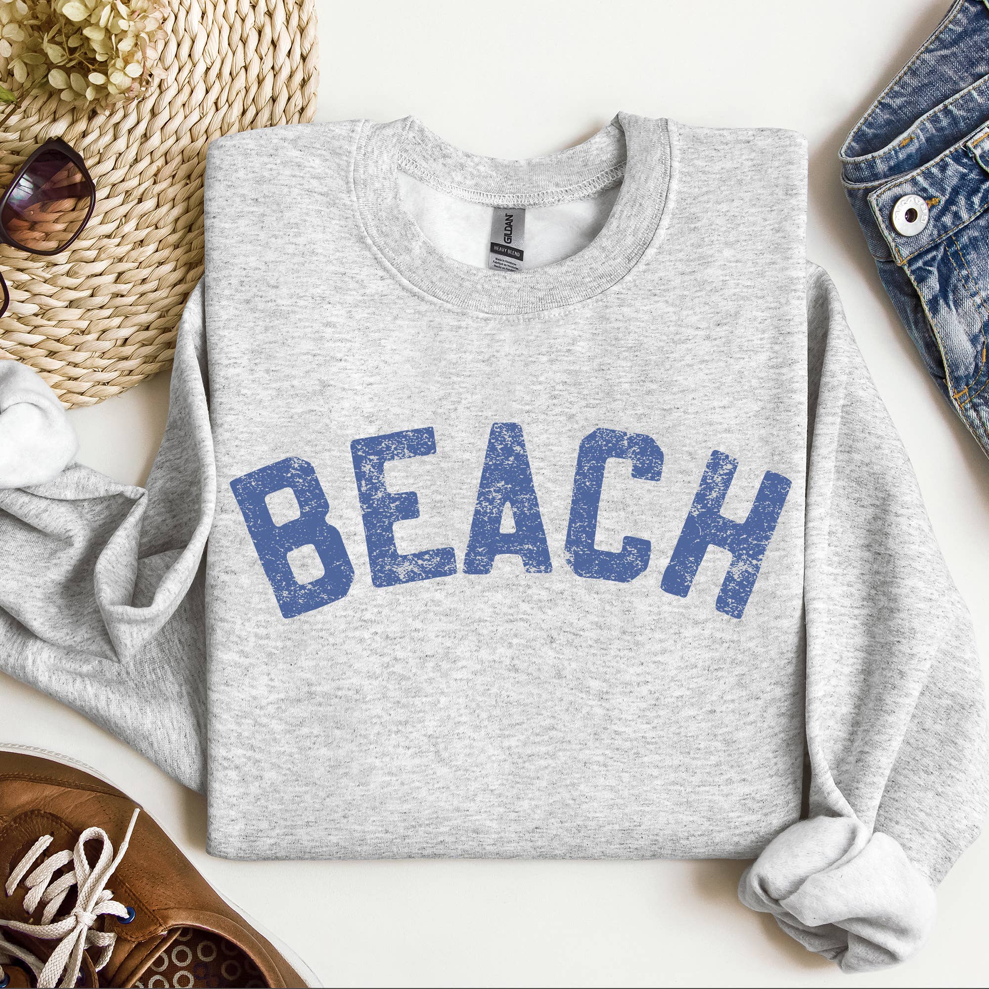 Beach Bum Crewneck Sweatshirt – Relaxed Summer Pullover for Coastal Vibes Clothing La Vie Bien Beach Bum Crewneck Sweatshirt – Relaxed Summer Pullover for Coastal Vibes
