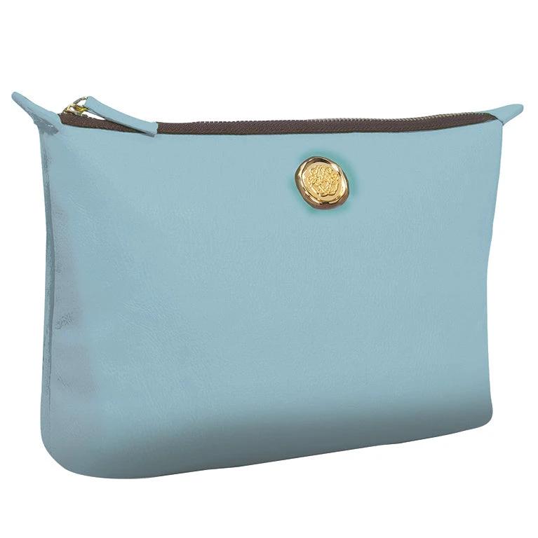 Beach Glass Blue Large Cosmetic Bag by Anna Griffin Inc.