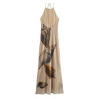 Beach Seashell Print Halterneck Mesh Maxi Dress [Sizes S-L] by The Bullish Store