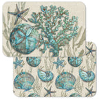 Beach Shells Reversible Rectangular Plastic Placemat Home Decor La Vie Bien Beach Shells Reversible Rectangular Plastic Placemat