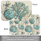 Beach Shells Reversible Rectangular Plastic Placemat Home Decor La Vie Bien Beach Shells Reversible Rectangular Plastic Placemat