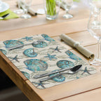 Beach Shells Reversible Rectangular Plastic Placemat Home Decor La Vie Bien Beach Shells Reversible Rectangular Plastic Placemat