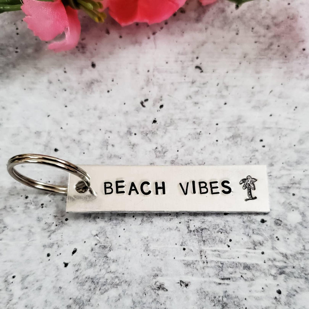 BEACH VIBES Bar Keychain Key Chain La Vie Bien BEACH VIBES Bar Keychain