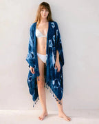 Beach Wrap - Pink or Bright Blue Shibori Apparel La Vie Bien Beach Wrap - Pink or Bright Blue Shibori