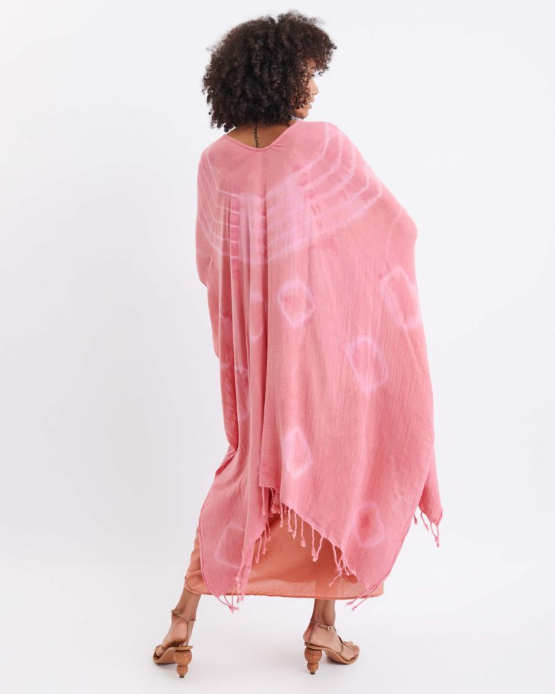 Beach Wrap - Pink or Bright Blue Shibori Apparel La Vie Bien Beach Wrap - Pink or Bright Blue Shibori