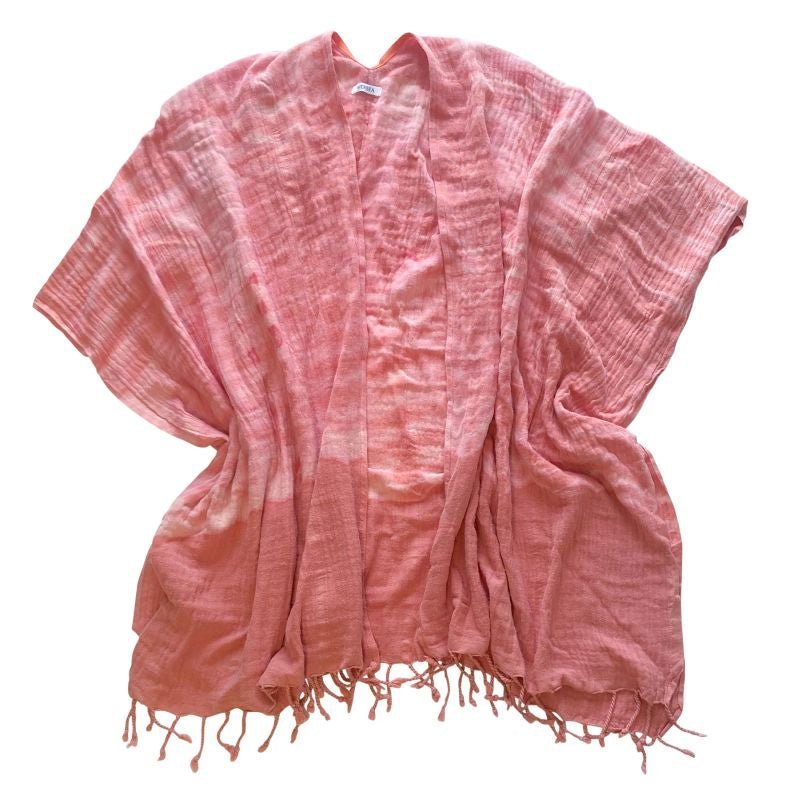 Beach Wrap - Pink or Bright Blue Shibori Apparel La Vie Bien Beach Wrap - Pink or Bright Blue Shibori