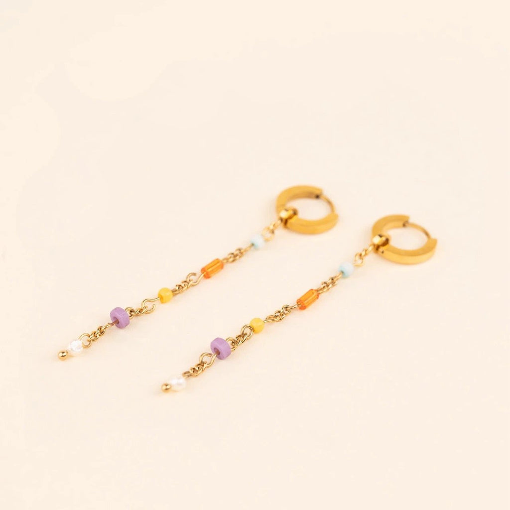 Bead Chain Huggie Hoop Charms by Oh Clementine