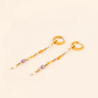 Bead Chain Huggie Hoop Charms by Oh Clementine