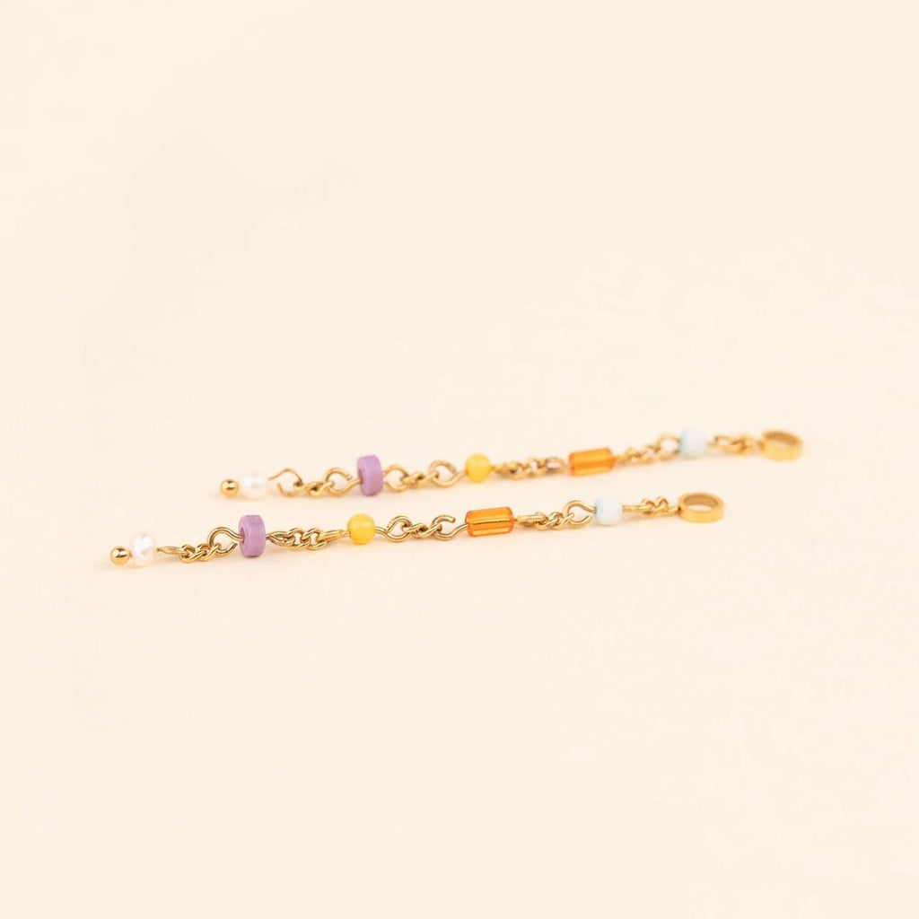 Bead Chain Huggie Hoop Charms by Oh Clementine