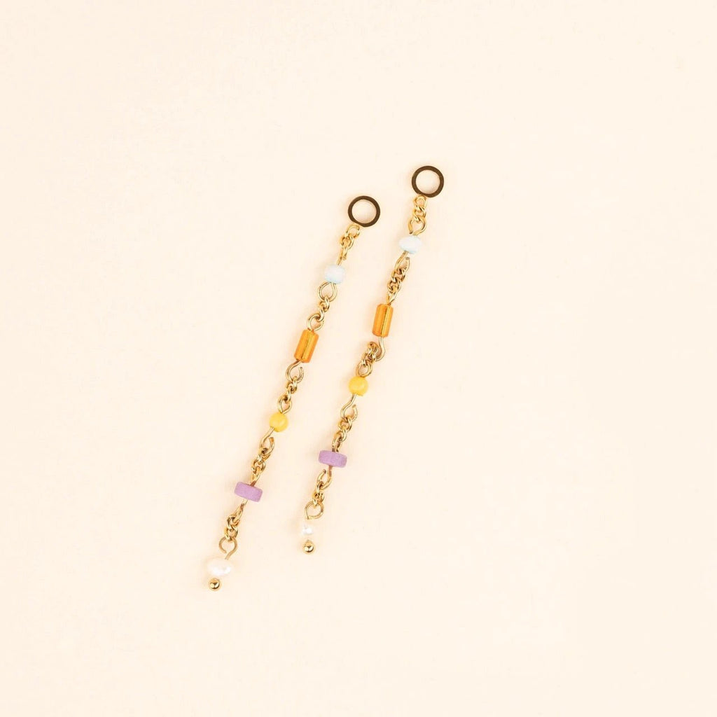 Bead Chain Huggie Hoop Charms by Oh Clementine