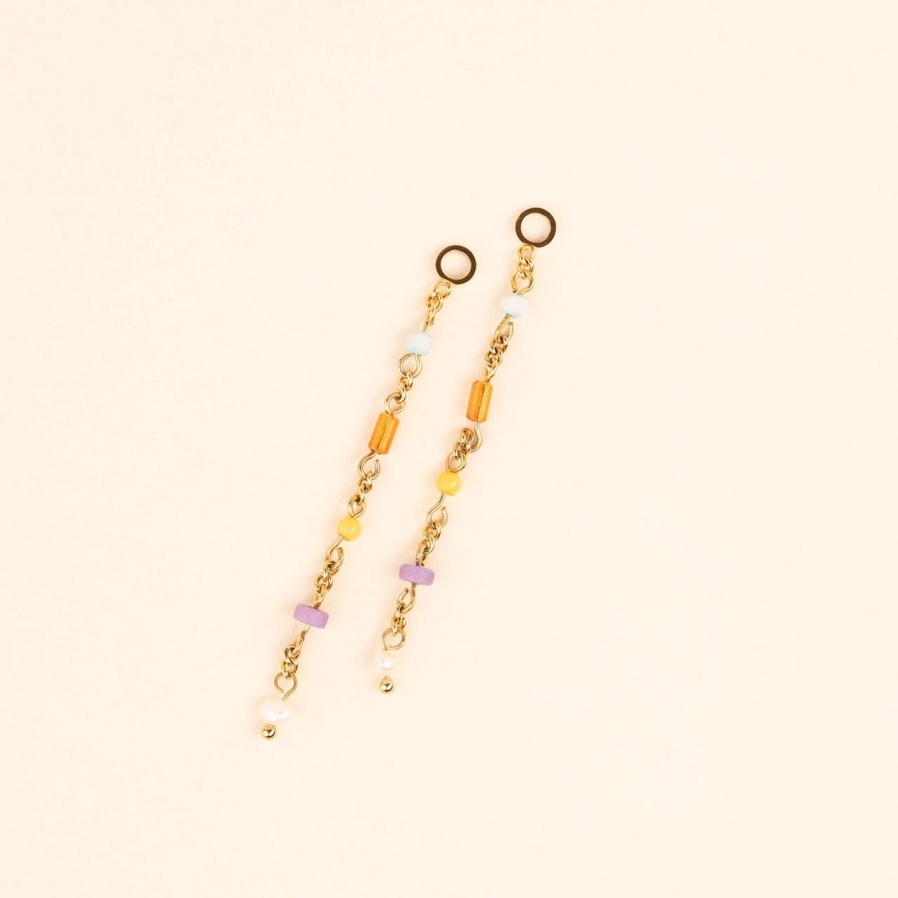 Bead Chain Huggie Hoop Charms by Oh Clementine