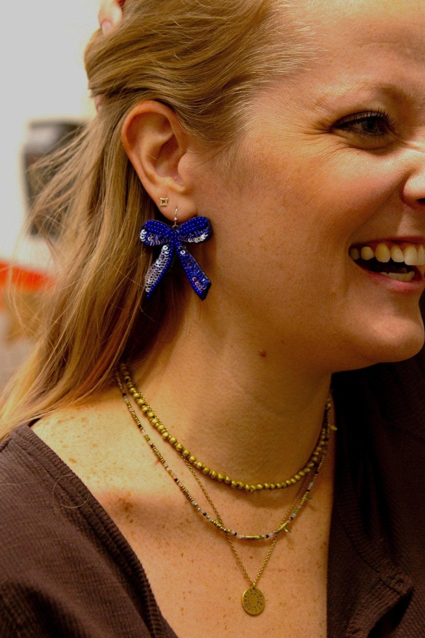 Beaded Bow Earrings by Fair Anita