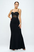 Beaded Bustier Mermaid Maxi Dress Dress La Vie Bien Beaded Bustier Mermaid Maxi Dress