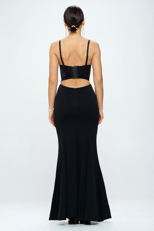 Beaded Bustier Mermaid Maxi Dress Dress La Vie Bien Beaded Bustier Mermaid Maxi Dress