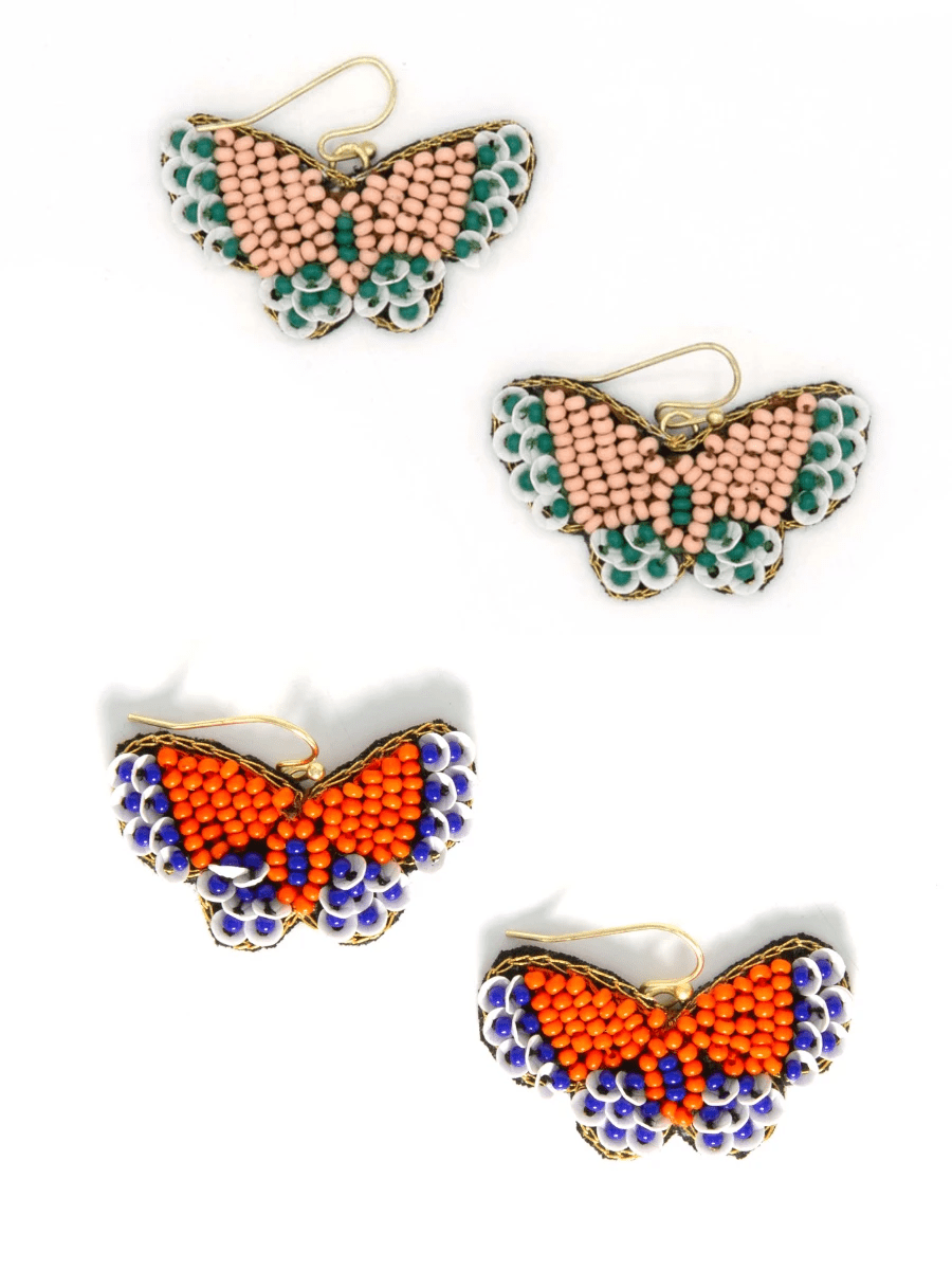 Beaded Butterfly Earrings by Fair Anita