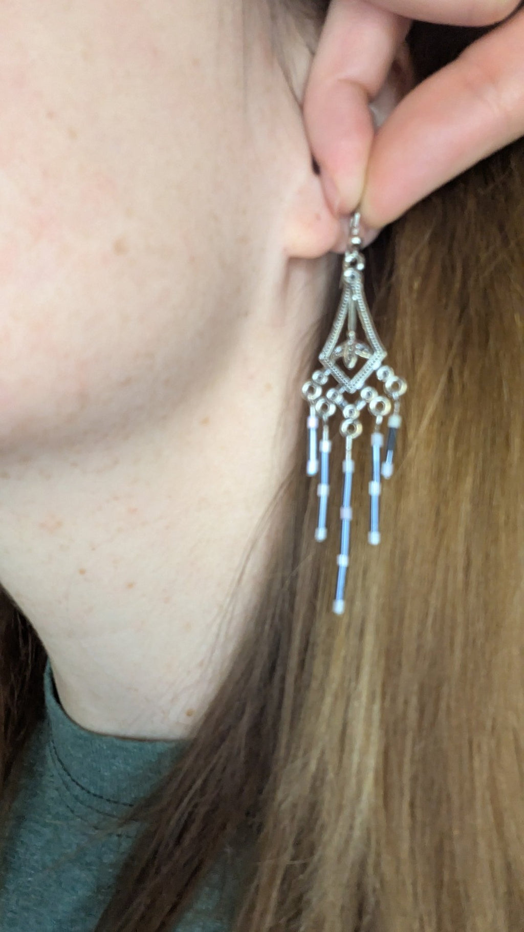 Beaded Chandelier Dangle Earrings: Handmade Bohemian Jewelry by La Vie Bien