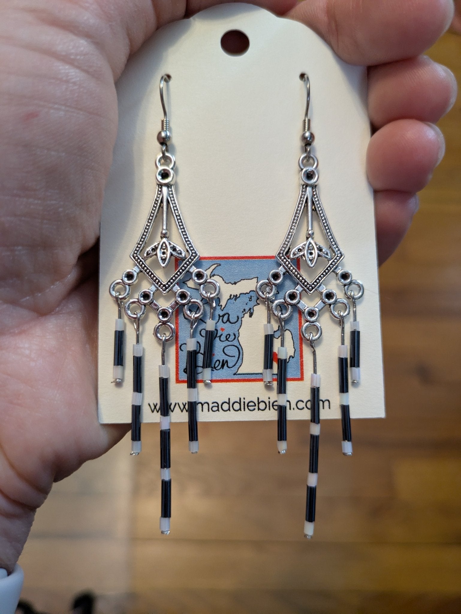 Beaded Chandelier Dangle Earrings: Handmade Bohemian Jewelry Handmade Jewelry La Vie Bien Beaded Chandelier Dangle Earrings: Handmade Bohemian Jewelry