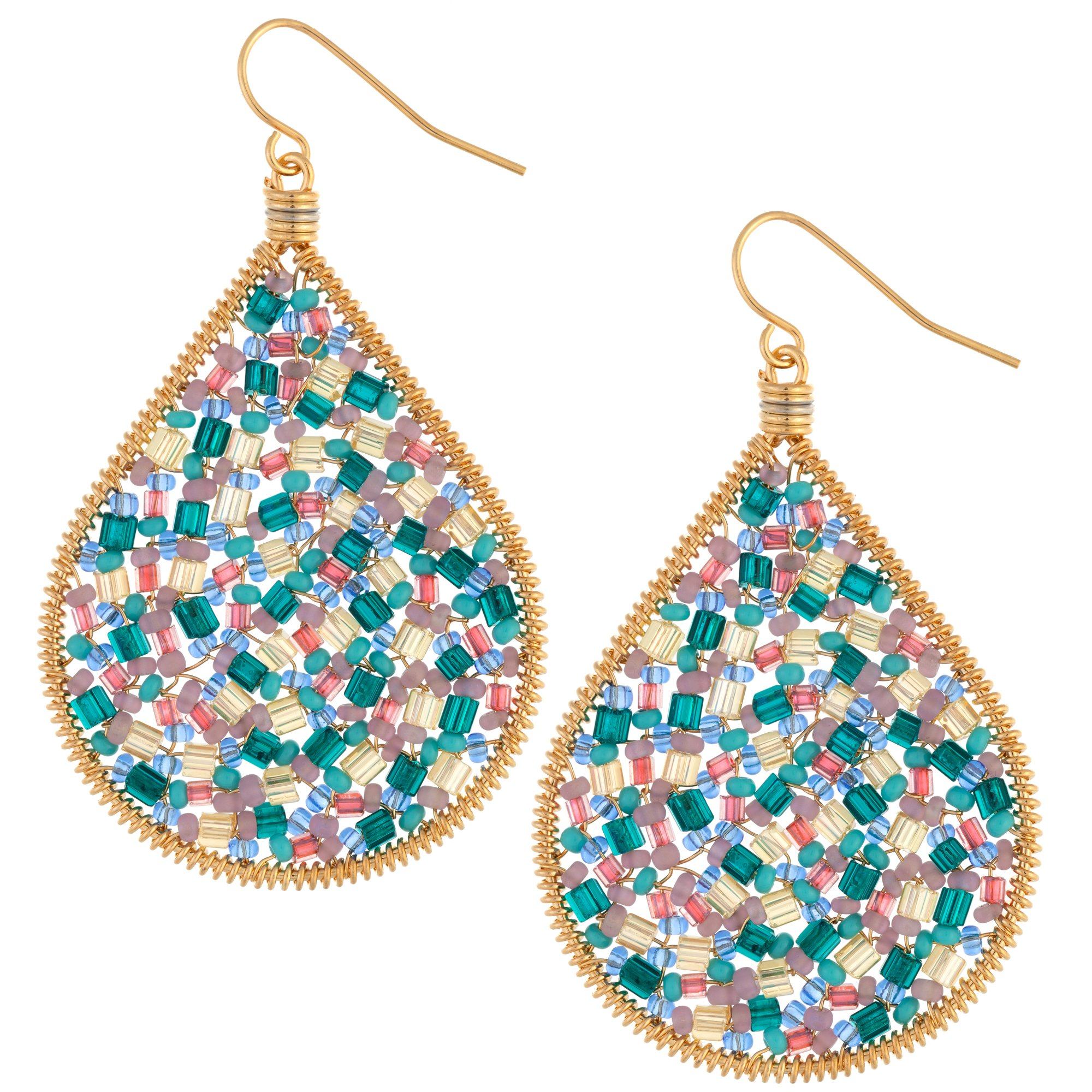 Beaded Dream Gold-Plated Earrings Earrings - Fashion La Vie Bien Beaded Dream Gold-Plated Earrings