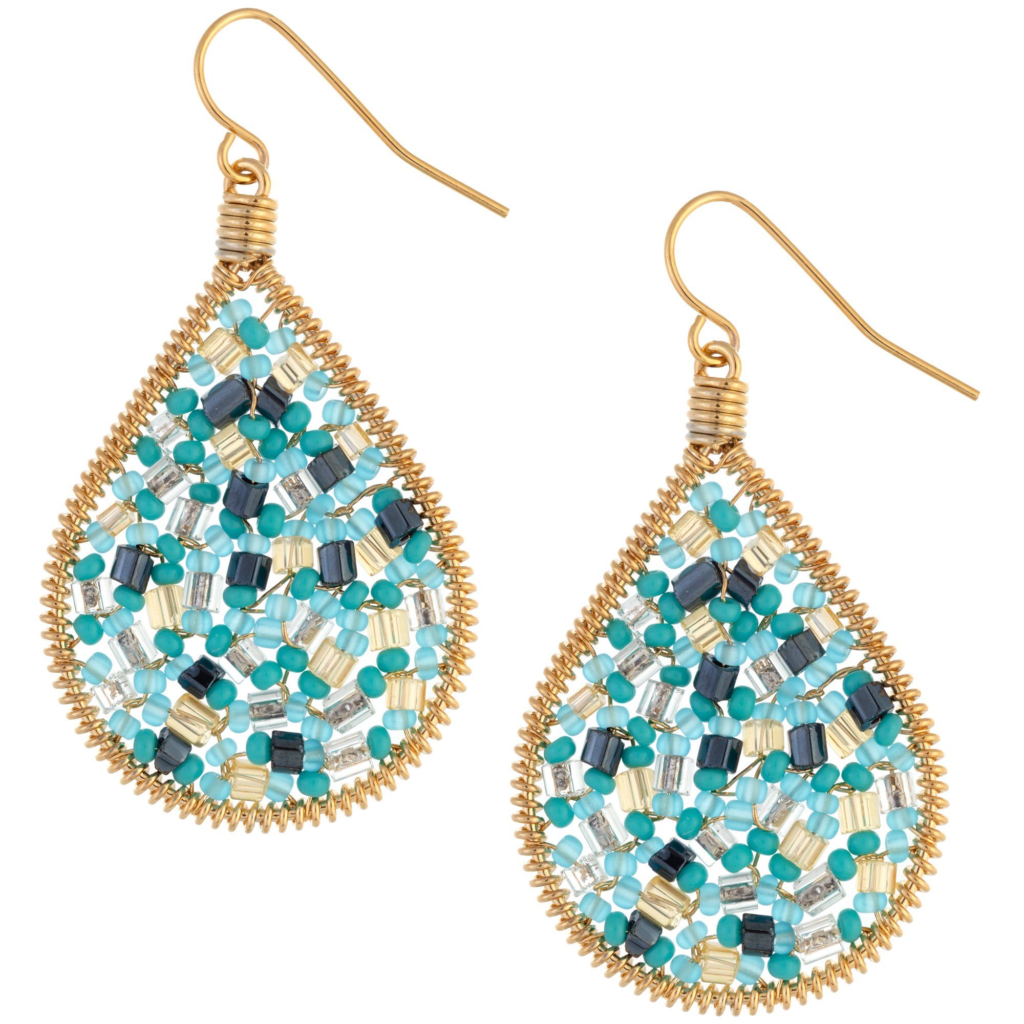 Beaded Dream Gold-Plated Earrings Earrings - Fashion La Vie Bien Beaded Dream Gold-Plated Earrings