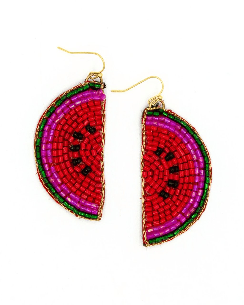 Beaded Fruit Earrings - Watermelon by Fair Anita