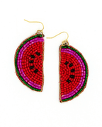 Beaded Fruit Earrings - Watermelon by Fair Anita