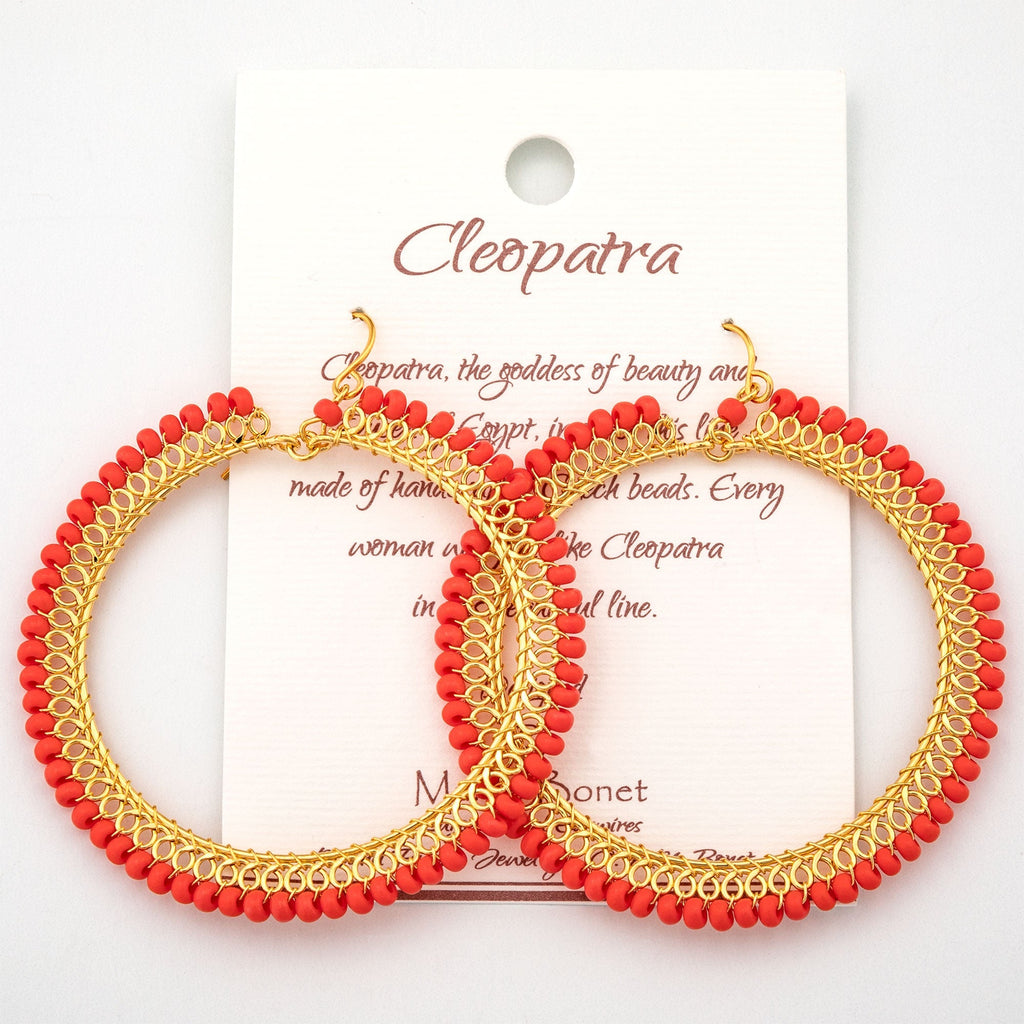 Beaded Gold-Plated Circle Earrings Earrings - Fashion La Vie Bien Beaded Gold-Plated Circle Earrings