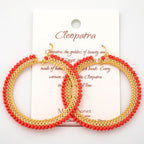 Beaded Gold-Plated Circle Earrings Earrings - Fashion La Vie Bien Beaded Gold-Plated Circle Earrings