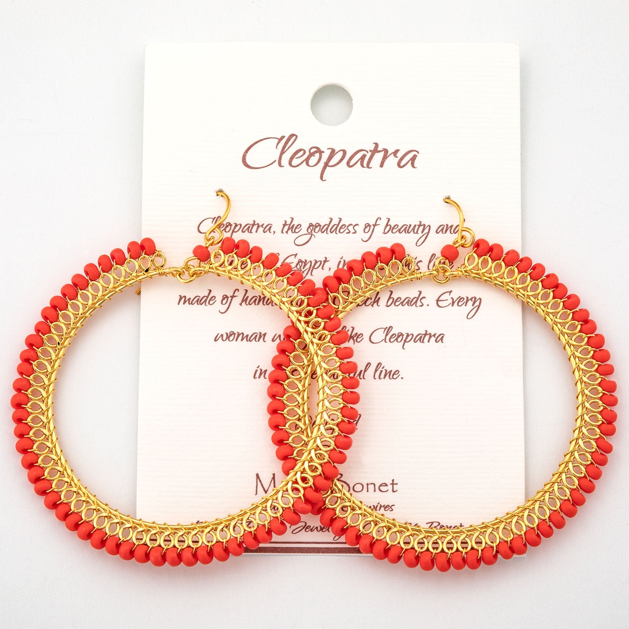 Beaded Gold-Plated Circle Earrings Earrings - Fashion La Vie Bien Beaded Gold-Plated Circle Earrings