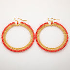 Beaded Gold-Plated Circle Earrings Earrings - Fashion La Vie Bien Beaded Gold-Plated Circle Earrings