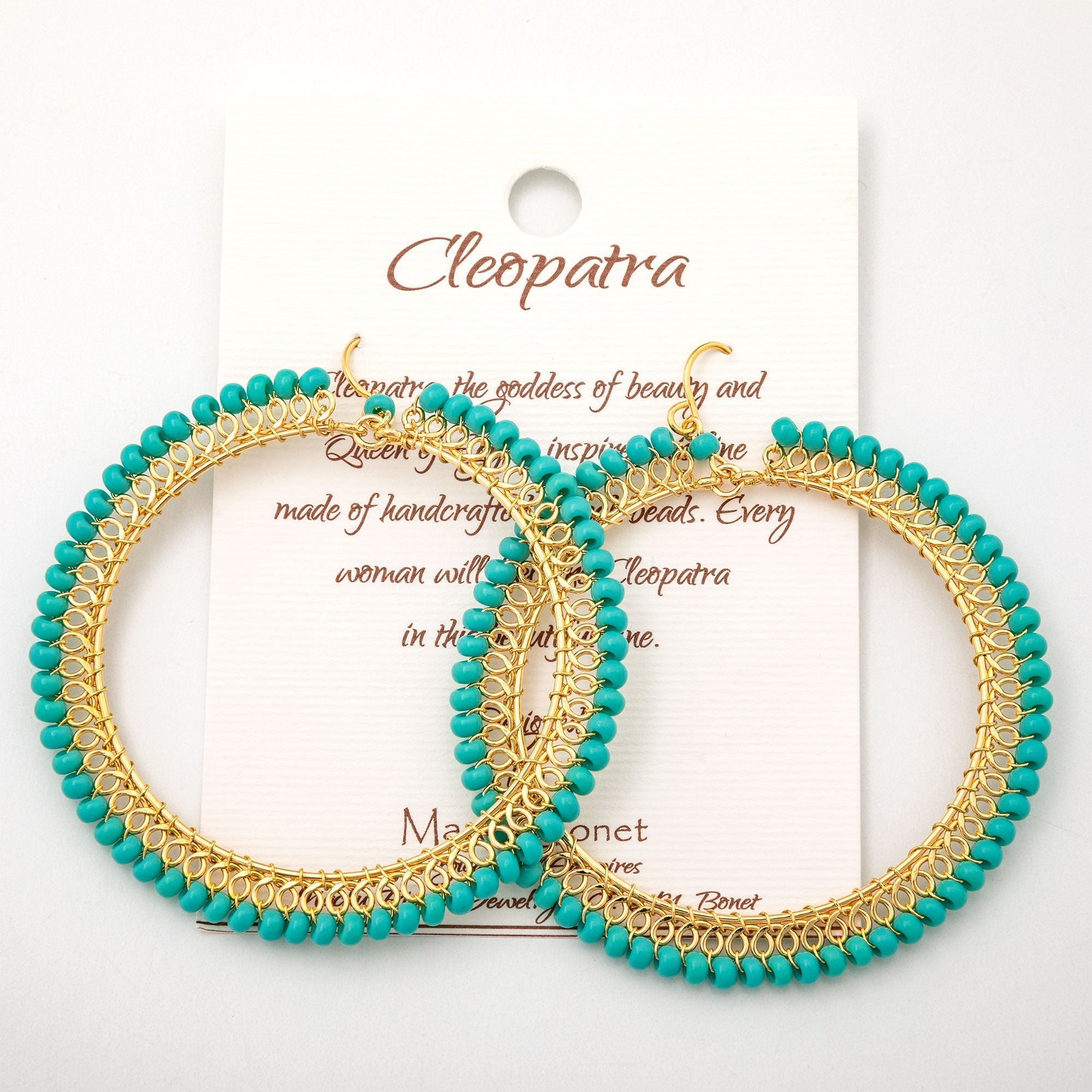 Beaded Gold-Plated Circle Earrings Earrings - Fashion La Vie Bien Beaded Gold-Plated Circle Earrings