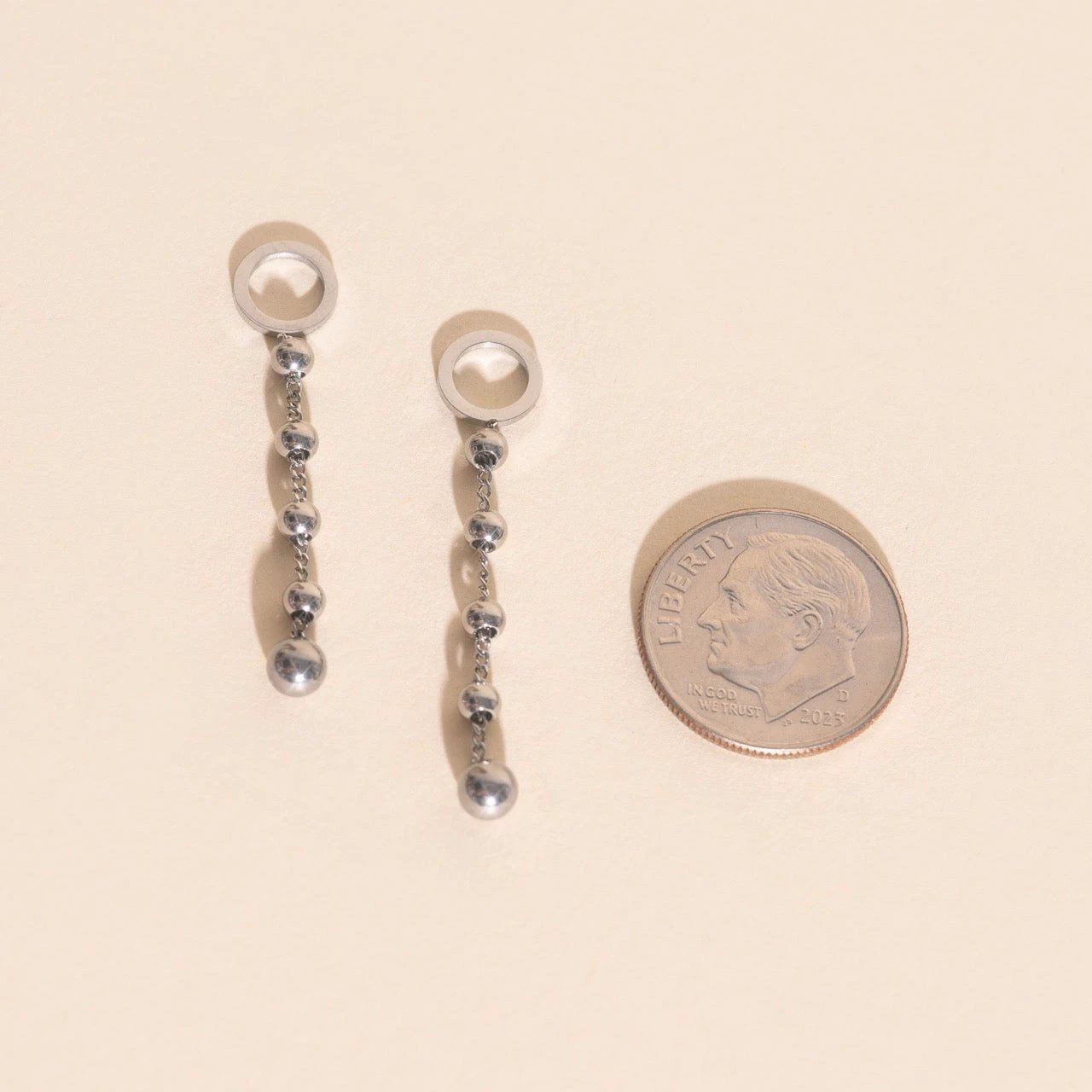 Beaded Metal Chain Chunky Huggie Hoop Charms by Oh Clementine