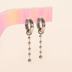 Beaded Metal Chain Chunky Huggie Hoop Charms by Oh Clementine