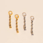 Beaded Metal Chain Chunky Huggie Hoop Charms by Oh Clementine